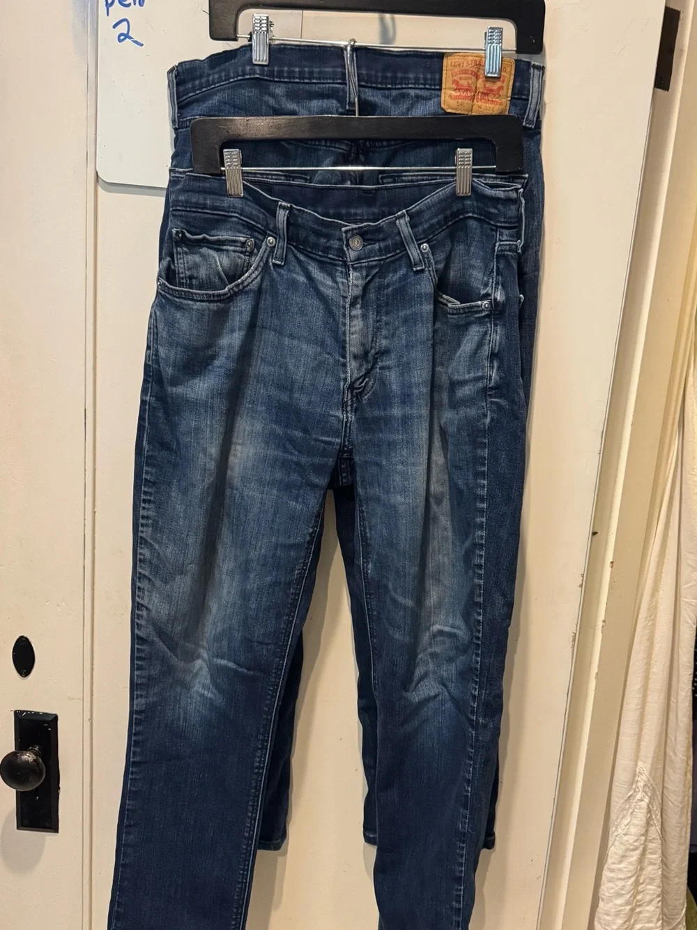 2 pair 541 Levi's Slim Straight Dark Blue Washed Jeans